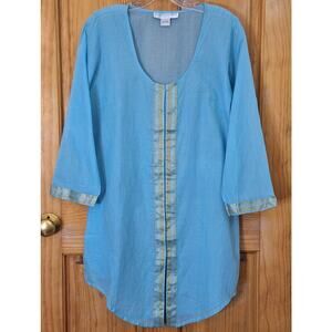 Graham Kandiah New York Tunic Women's Small Lightweight Semi Sheer Cotton Summer